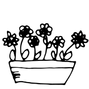 illustrierter Blumenkasten