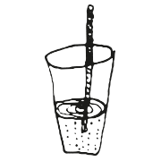 Illustration Wasserglas mit Strohhalm