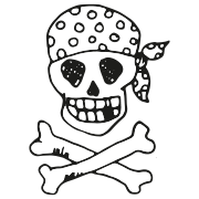 illustrierter Pirat Piratenschädel