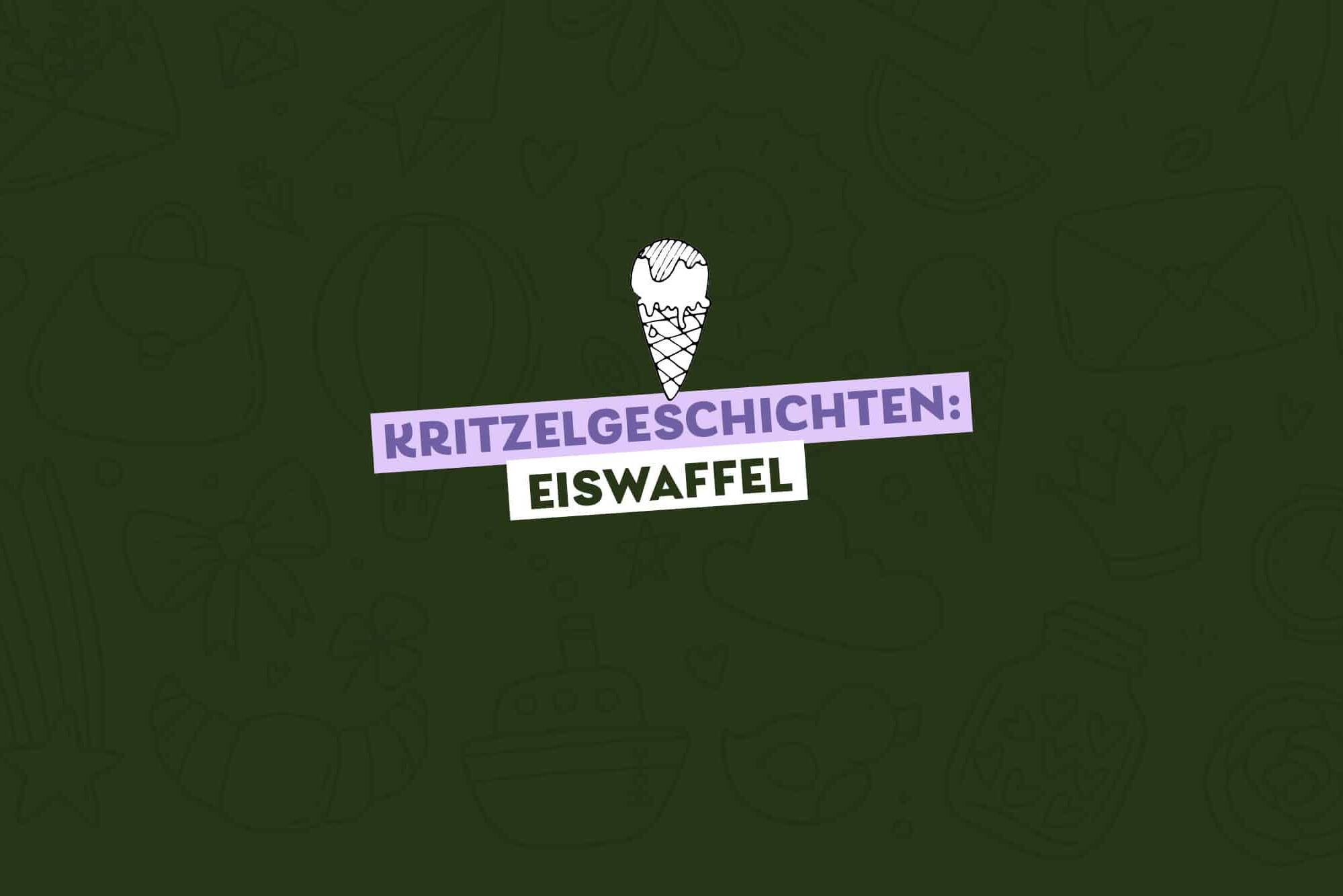 gezeichnete Eiswaffel, Text: Kritzelgeschichten Eiswaffel